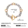 Jieding Pulsera Cubana de Acero Inoxidable con Combinación de Colores Europea y Americana Joyería de Lujo Ligero de Gama Alta Popular Transfronteriza Joyería de Acero de Titanio Modelo para Mujer