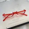 Gafas Ovaladas Rojas de Media Montura de las Spice Girls Japonesas Cosplay de Anime para Mujer Marco Decorativo para Foto Secundaria No Cinematográfica