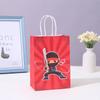 Bolsa de Regalo de Dibujos Animados Temática Ninja Negra y Roja Bolsa de Papel Kraft Bolsa Tote para Fiesta Venta Directa de Fábrica