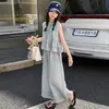 Conjunto de Camiseta sin Mangas tipo Muñeca y Pantalones de Pierna Ancha para Niñas de Verano, Ropa Nueva para Niños, Conjunto de Dos Piezas de Camiseta sin Mangas y Pantalones Cortos para Niñas