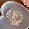 Pulsera de Perlas de Imitación Brillantes Estilo Francés con Diamantes Completos para Mujer, Lujo Ligero Retro Versátil Personalidad Joyería de Nicho de Gama Alta