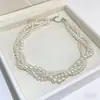 Collar Retorcido de Perlas Multicapa para Mujer, Gama Alta, Versátil, Lujo Ligero, Cadena para Clavícula de Moda, Cadena para Suéter al por Mayor