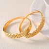 Pulsera de Celebridad de Internet Bohemio Mismo Estilo con Incrustaciones de Diamantes Cuadrados Simple Lujo Ligero Nicho Acero de Titanio Chapado en Oro de 18K en stock