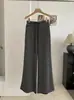 Pantalones Casuales de Rayas Color-Block con Cordón KEKEZOON para Mujer, Pantalones de Pierna Ancha Holgados Adelgazantes para Otoño 8643