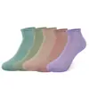 Meias com Logo Personalizado, Estilo Fino de Verão, Absorventes de Suor Femininas, Respiráveis, Algodão Puro, Meias Femininas Desodorantes para Primavera e Outono, Meias Curtas de Cor Sólida