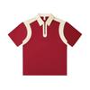 Polo de manga corta marca heavy tide de 240 g con cremallera y combinación de colores grandes, ropa de trabajo con solapa bordada personalizada, camiseta estampada