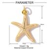 Estilo Europeo y Americano Estrella de Mar Goteo de Aceite Color Degradado Concha DIY Colgante de Cobre Collar Aretes de Concha de Corazón para Mujer Accesorios de Joyería