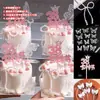 Decoración de Pastel para el 38º Día de la Mujer Lazo de Perlas Acrílicas Topper Insertable para Mesa de Postres del Día de la Mujer
