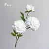 Flores Artificiais de Rosa com Padrão de Lichia para Decoração de Casa, Adereços de Foto, Buquês de Mesa de Casamento e Arranjo de Cena