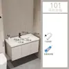 Set de gabinete para lavabo de baño estilo crema para espacios pequeños, lavabo cerámico integrado para uso doméstico