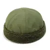 Chapéu de Lã de Cordeiro Sem Aba Estilo Proprietário Transfronteiriço, Chapéu de Marinheiro Moda de Rua Hipster, Chapéu Quente de Lã para Outono e Inverno Pele de Melão para Homens