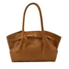 Bolsa Tote de Gran Capacidad para Mujer 2025 Otoño e Invierno Nuevo Estilo Color Sólido Estilo Perezoso Cruzada Versátil Bolso Cesta