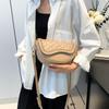 Bolso tipo Silla Bordado Rombo para Mujer 2024 Nuevo de Moda Elegante Bolso de Hombro Simple Casual Texturizado Bolso Cruzado