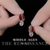 Pendientes Vintage Estilo Retro Mediados de Siglo Esmalte Goteo de Aceite Circonita Borgoña Pendientes Nostálgicos Estilo Hong Kong Pendientes Elegantes