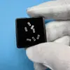 Blanco Pequeño Largo Recto Diamante Piedra Suelta Gema Transparente Reloj Anillo Colgante Bisel Moissanita Diamante Artificial