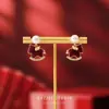 Pendientes Rojos de Pegaso Pequeño, Adecuados para el Año del Caballo y el Año del Zodiaco, Adecuados para el Año Nuevo, Pendientes Exquisitos y Compactos, Pendientes sin Perforación para Mujer
