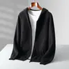 2026 Nueva Sudadera con Capucha y Cremallera de Lana para Hombre Otoño e Invierno, Chaqueta Cardigan Holgada Engrosada, Top Deportivo Casual