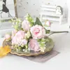 Simulação 5 Peônia de Primavera Estilo Coreano Pacote Rosa Peônia Flor de Simulação Decoração de Pacote de Rosas para Casa Casamento