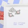 Liga diamante fusão rosa laço amor planeta zircônia pingente diy pulseira colar acessórios