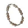 Ounihan Prata Esterlina S925 Prata Quebrada Pulseira de Pérola Rosa Pulseira Natural de Água Doce Feminina Design Doce Ins