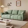 Sofá de Fleece Amigo de Gatos para Apartamentos Pequenos, Conjunto Completo de Luxo Leve, Sofá Reto na Cor Creme, Conjunto Completo de Sofá Pequeno para Sala de Estar de Aluguel, Yuanfeng