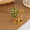 Llavero Lámpara de Aladino Colgante Retro de Metal Esmaltado Lámpara de los Deseos Árabe Llavero de Regalo para Comercio Exterior