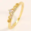 Anillo Estilo Ins Gota de Sol Juego de Tres Piezas de Joyería para Manos para Mujer Diseño de Nicho Anillos Apilables de Circonita de Alta Gama para Mujeres