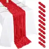 Amazon Bali Chifón Arrugado Caminos de Mesa Estilo Bohemio Gasa Arrugada Mantel para Bodas Fiestas de Cumpleaños