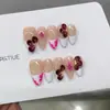 Daiyue Da Unhas Vestíveis Feitas à Mão Novo Modelo Outono/Inverno B270 Flor Esculpida Pintada à Mão Pura Adesivos de Nail Art Olho de Gato Elegante