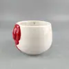 Taza de Cerámica Roja con Moño 3D para San Valentín, Taza de Café Linda y Femenina en Relieve, Taza de Regalo Festiva