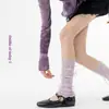 Sapatos e meias: Meias Finas de Algodão para Primavera e Verão para Mulheres, Meias Arrastão Lolita com Laço Macaron, Aquecedores de Panturrilha Doce para Meninas