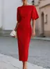 Vestido Midi Justo Feminino 2026wish, Emagrecedor e Elegante, Disponível na Amazon em Branco e Preto