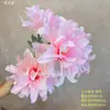 Flores artificiales al por mayor orquídea morada de 3 cabezas decoración de flor de boda arreglo floral para el hogar accesorios para fotografía flores falsas