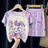 Pijama para Niños y Niñas Verano Manga Corta Ropa de Aire Acondicionado para Niños Delgada Dibujos Animados Talla Mediana Niños Grandes y Bebé Traje de Ropa para el Hogar