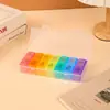 Pastillero de gran capacidad para 7 días y 14 compartimentos, pastillero sellado, pastillero portátil, caja dispensadora de pastillas y tabletas, almacenamiento de medicamentos