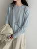 Camiseta de punto de lana versátil de alta gama estilo coreano Lushi para mujer, nueva colección de otoño, top con efecto adelgazante Ss797