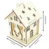 Decorações de Casa de Abóbora de Madeira para Halloween Transfronteiriças, Artesanato de Madeira para Casa, Casa de Abóbora 3D Pintada DIY para Crianças