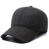 Gorra de Otoño e Invierno para Hombre con Protección para las Orejas, Gorra de Algodón para Personas de Mediana Edad y Mayores, Gorra de Béisbol para Papá, Gorra a Prueba de Frío, Gorra de Béisbol Gruesa con Forro Polar para Exteriores