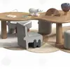Escritório de Vendas Mesa e Cadeira Infantil Combinação Piso Elevado Shopping Center Área de Brincar Sala de Aula Educação Infantil Mesa de Artesanato Retangular