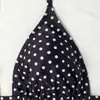 Bikini retro de lunares de tres piezas para comercio exterior transfronterizo, traje de baño sexy de dos piezas sin espalda con falda corta y bragas de triángulo en negro