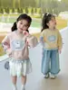 Sudadera Nueva de Estilo Falso Dos Piezas para Niñas de Primavera y Otoño, Versión Coreana para Niños, Top de Princesa de Dibujos Animados Redondo, Moderno y Dulce