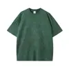 Camiseta Masculina Manga Curta 270g Peso Pesado Tie-dye Lavada Gola Redonda Algodão Puro Manga Curta Solta Tendência Marca Personalizável Atacado
