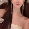 Rosto fino bom oh! Brincos Longos com Franjas Design de Nicho Brincos de Luxo Leve Brincos Simples Elegantes para Mulheres