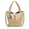 A popular bolsa de mão estilo europeu simples com padrão de lichia deste ano, temperamento da moda, bolsa transversal feminina de alta qualidade