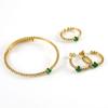 Traje de joyería simple de acero de titanio transfronterizo de 18k para mujer, anillo de circonita de acero inoxidable INS, pulsera de alta gama, joyería al por mayor