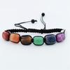 Pulsera tejida de cristal de colores Pulsera irregular hecha a mano Piedra de energía para yoga Pulsera geométrica Cuentas de estilo geométrico
