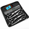 Tijeras de Tornillo Nepperson Negras de Alta Calidad de 7.0 pulgadas, Juego de 4 Piezas, 3 Piezas, 5 Piezas para Peluquería de Mascotas, Tijeras Rectas, Set de Espina de Pescado