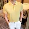 Comércio Exterior Transfronteiriço Masculino Novo Estilo Verão Fresco Camisa Polo de Manga Curta, Top Casual de Negócios com Gola, Camiseta de Algodão Respirável
