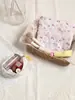 Bolsa de Maquillaje Acolchada de Algodón con Encaje de Oso Floral en Stock de Fábrica Estilo Ins Portátil para Niña Bolsa de Almacenamiento de Equipaje de Mano Transfronterizo