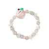 Pulsera Creativa de Cuentas Cerámicas de Jingdezhen con Temática de Bosque de Dibujos Animados, Pulsera Artística Fresca y Colorida para Mujer, Regalo del Día de la Madre